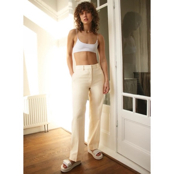 Aritzia Pants - Aritzia Wilfred Free sequoia cotton straight leg pant cream ivory